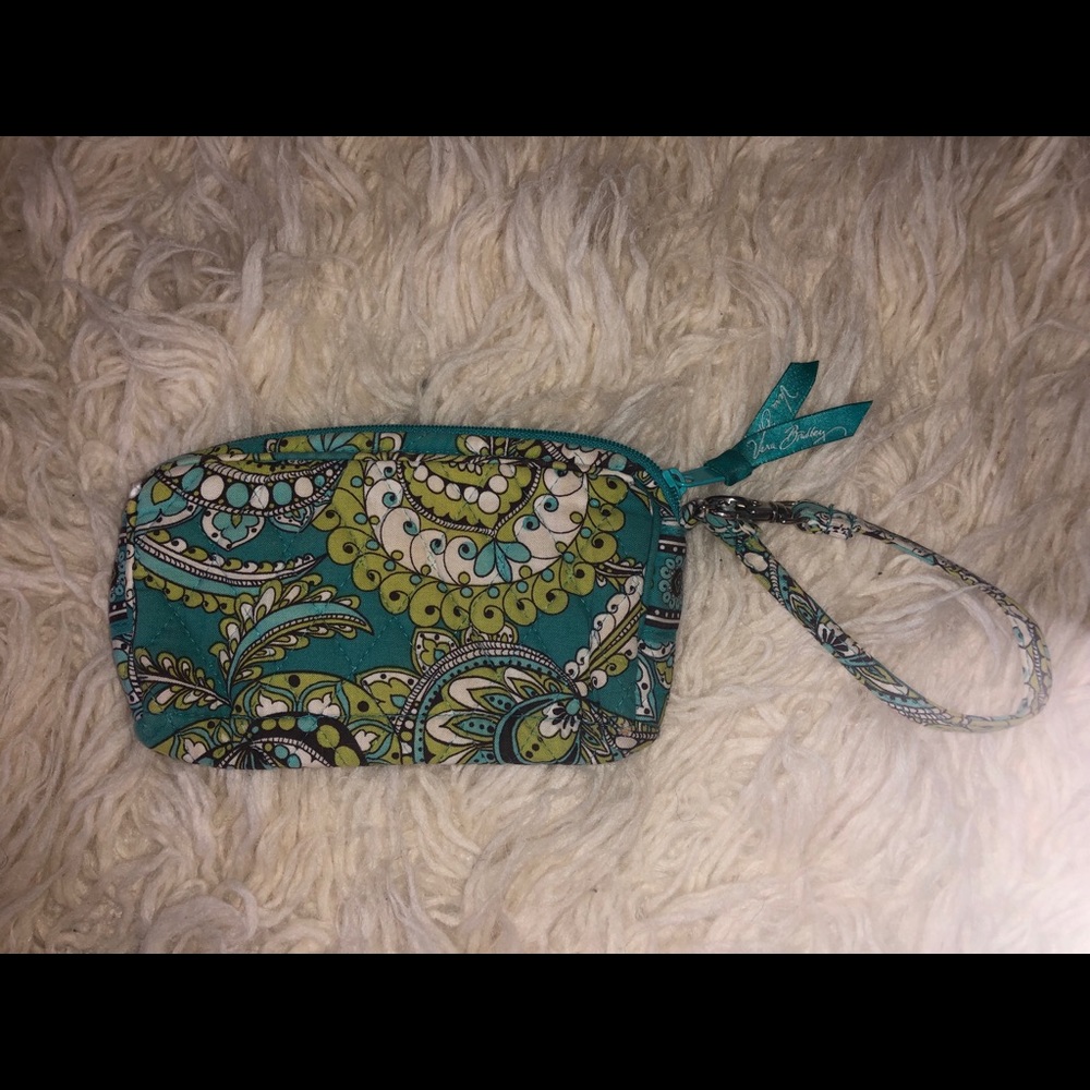 Vera Bradley Wristlet- Blue & Green